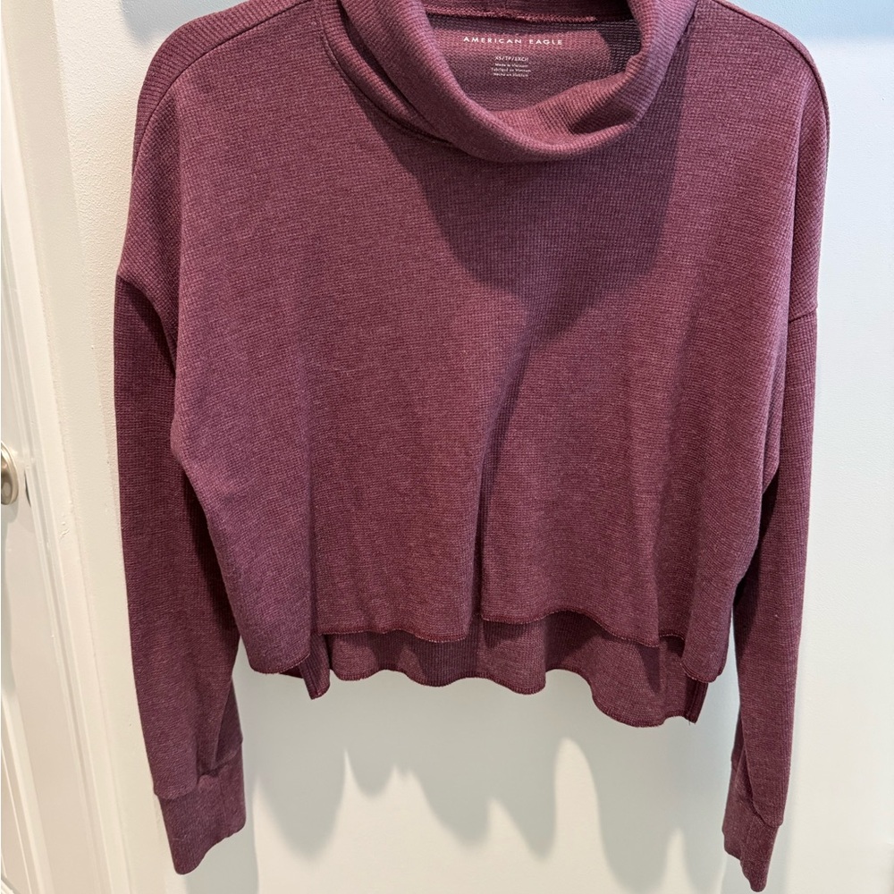 American Eagle Purple Cowl Neck Sweater